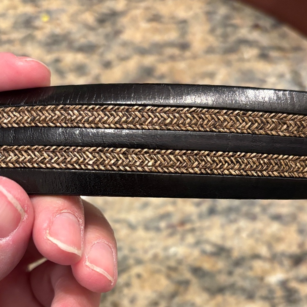 Genuine Leather *Made in USA* Crookhorn Black and Brown Men's Belt - Picture 5 of 6